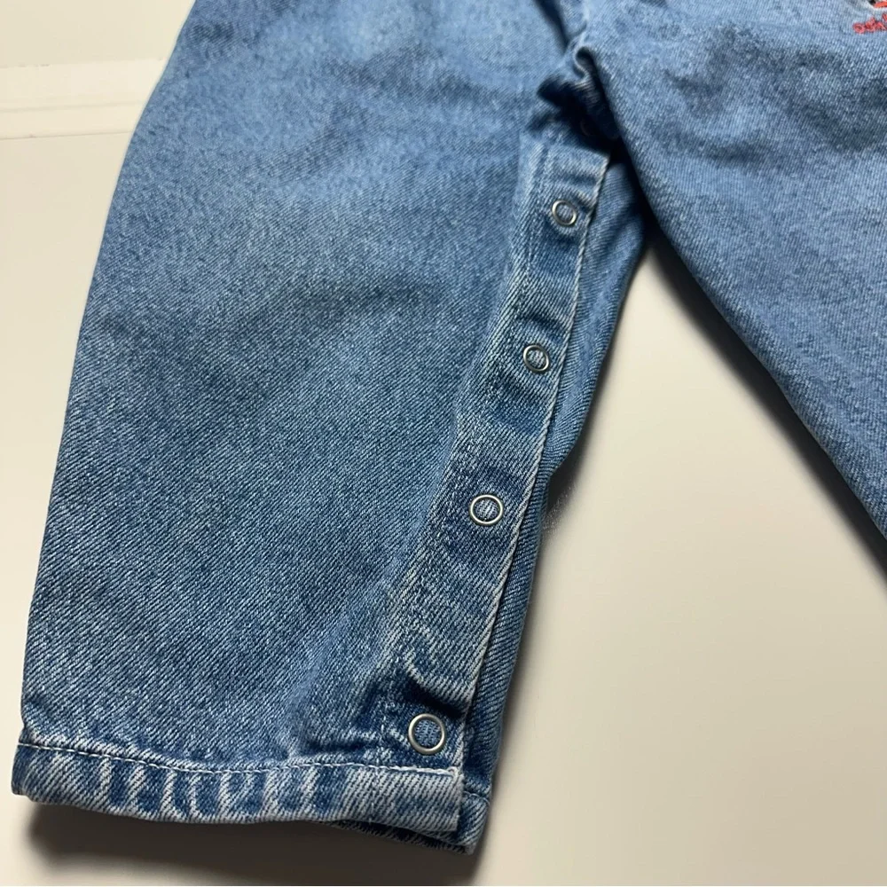 Vintage OshKosh Overalls | 90s Heart Patch Denim Relaxed · 3T
